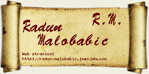 Radun Malobabić vizit kartica